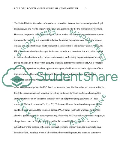 Role of U.S. Government Administrative Agencies