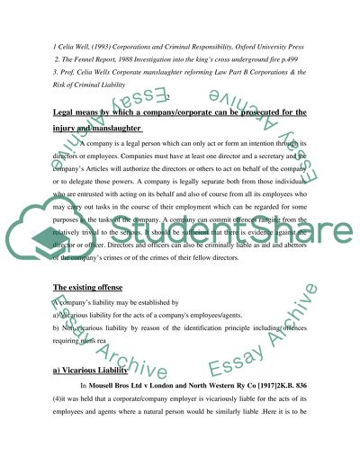 Legal Responsibility of Companies towards the Individuals