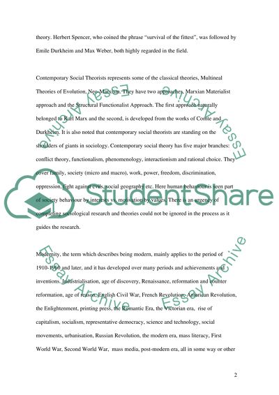 Contemporary Social Theory and Modernity