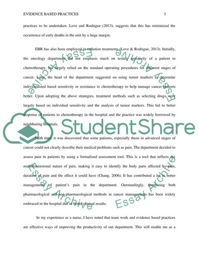 Application of Evidence-Based Practices