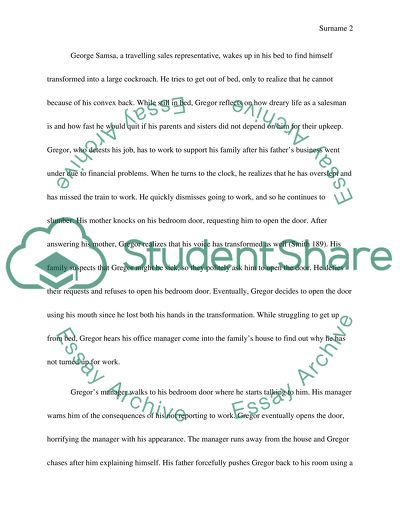 Analysis of the Main Characters in the Play the Metamorphosis by Franz Kafka