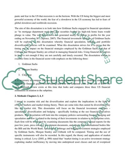 Speculation and Portfolio Diversification Strategies for Goldman Sachs