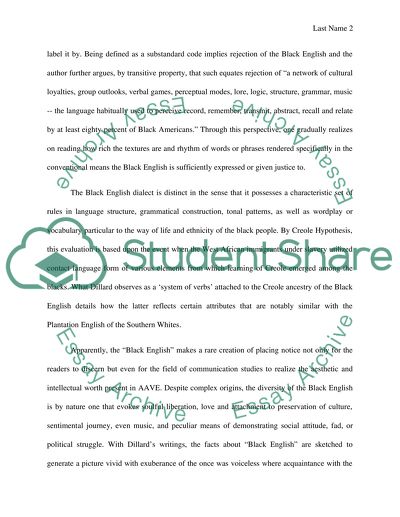 Critical review of Black English by J.L.IXllasd