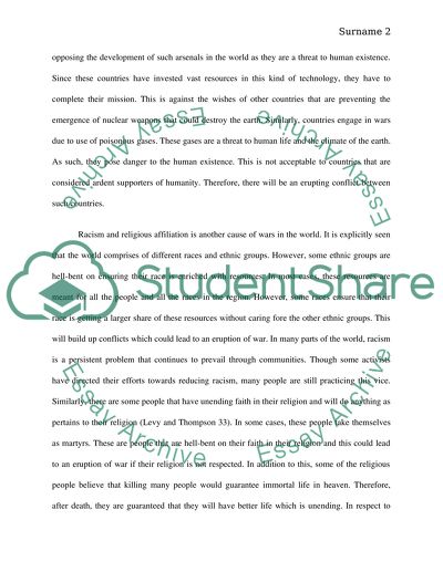 Causal paper: What causes war