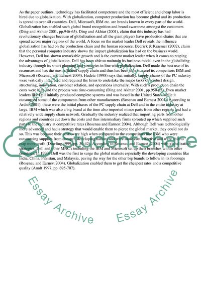 Globalization of the Production Chain