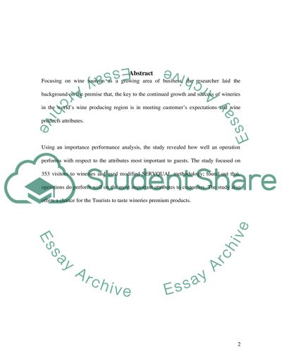 Wine production and tourism