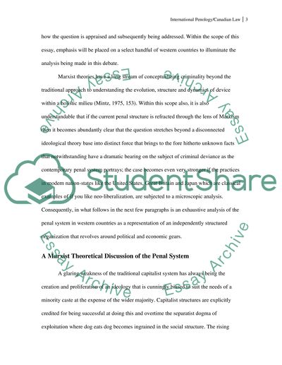 International Penology - Canadian Law