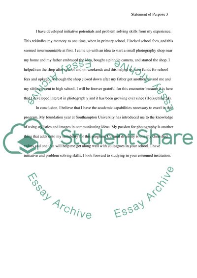 Personal statement for second year