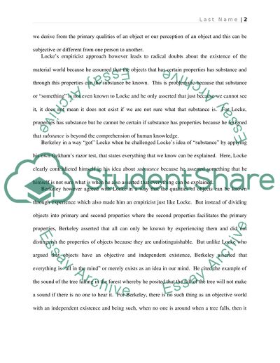 Lockes point on view about empiristics