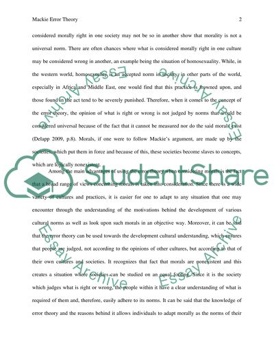 Why does Mackie think we need an error theory Do you think he is right to believe that we need it