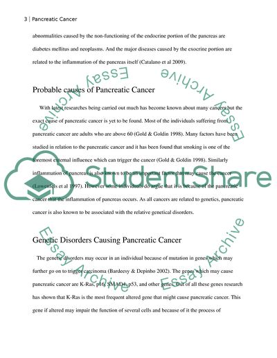 Etiology and Pathogenesis of the Pancreatic Cancer