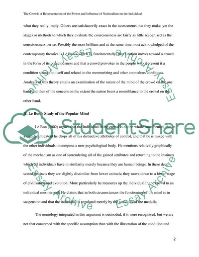 Influence of Nationalism on the Individual