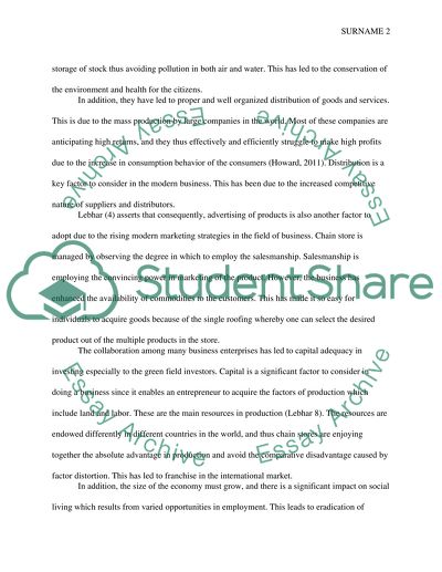 Large Chain Stores and National Growth