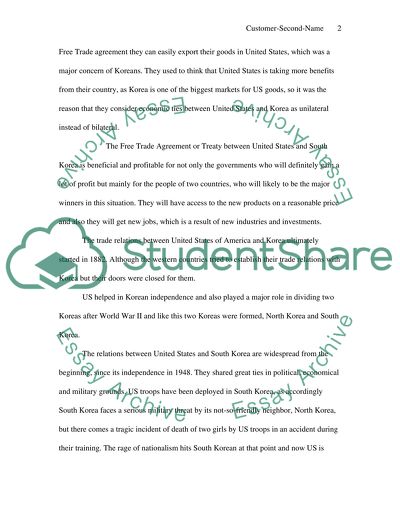 How Does Free Trade Agreements Affect the Relationship Between the USA and South Korea