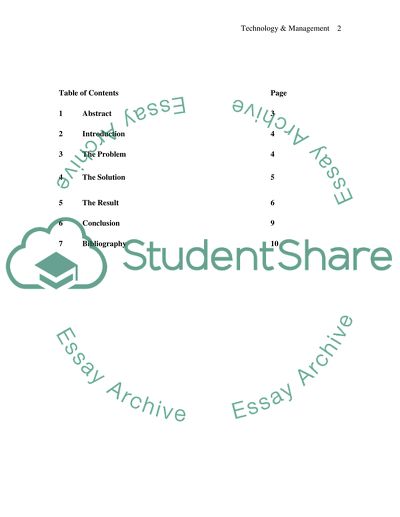 Technology and Management Functions Paper (due Week One)
