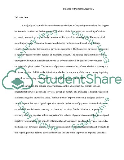 Balance of Payments Account