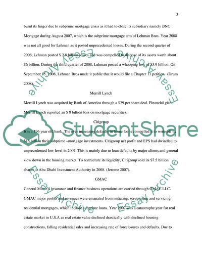 Subprime Mortgage Crisis