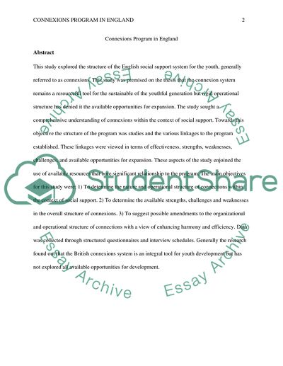 Connexions Program in England