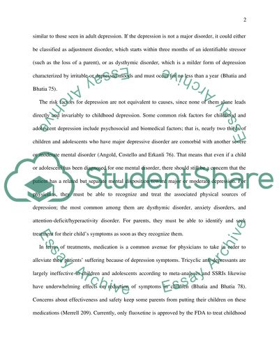 Childhood and Depression