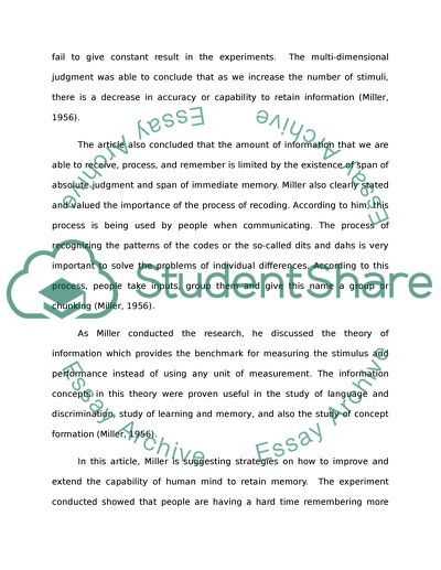 The magical Number Seven, Plus or Minus Two: Some Limits on our Capacity for Processing Infomation