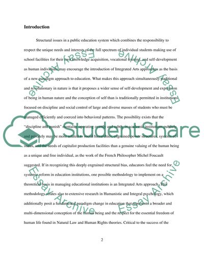 A Rationale for Integrating Arts in Education