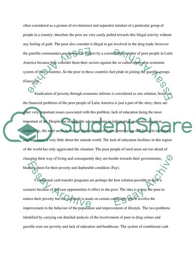 Latin Americas Guerrilla Groups, its Drug Gangs and Poverty