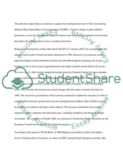 Potential Output of Bulgaria