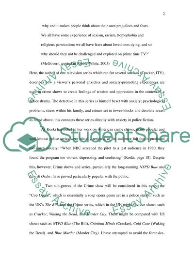 How Either the Contemporary Crime Series or the Medical Drama is a Genre of Crisis and Anxiety