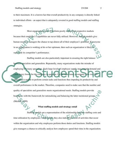 Staffing Models and Strategy