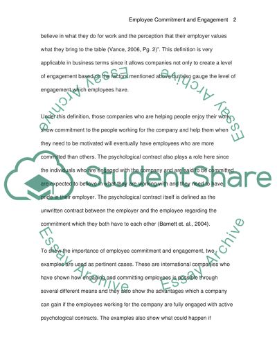 Employee Commitment and Engagement