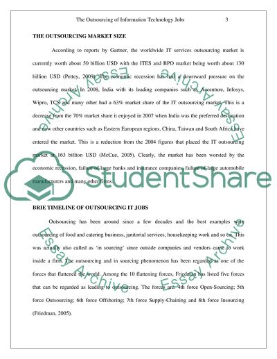 The Outsourcing of Information Technology Jobs