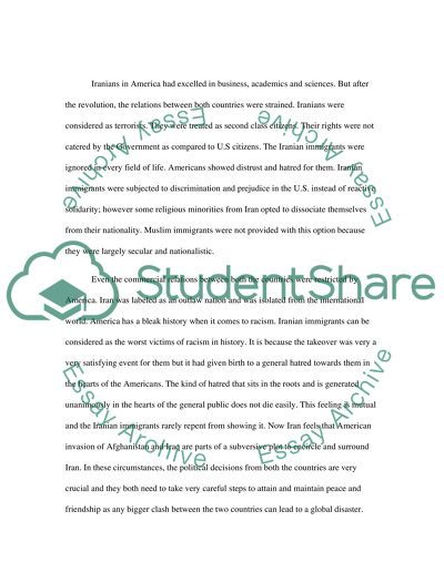 Iran hostage crisis and its effect on Iranian American Immigrants