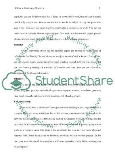 Ethics in Conducting Research