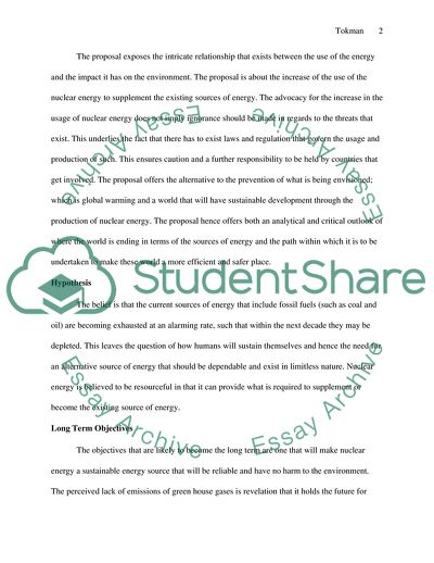 The Advocacy for the Use of Nuclear Energy as a Sustainable Source