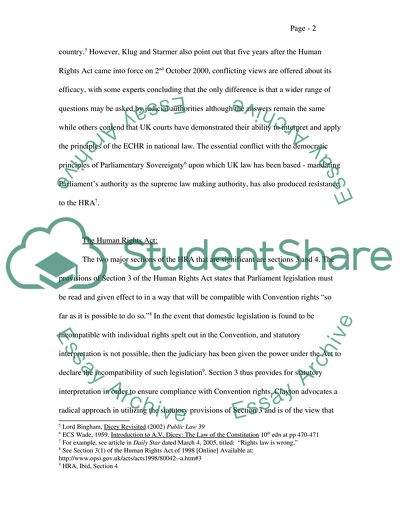 Human Rights Act 1998 s 3 s 4