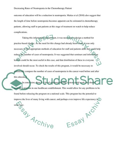 Decreasing Rates of Neutropenia in the Chemotherapy Patient