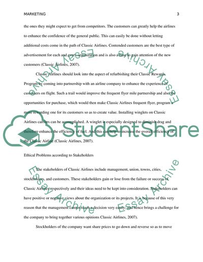 Market Solution of the Classic Airlines