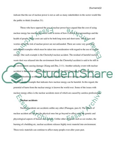 Ethics in Nuclear Energy