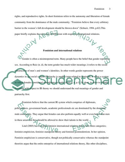 Relevance of Feminism for International Relations