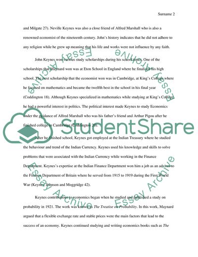 John Maynard Keynes and His Contribution to Economics