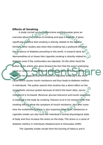 The effects of smoking