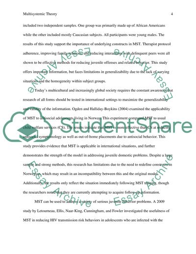 Multisystemic Theory and Family Preservation