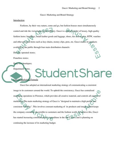 Gucci: Marketing and Brand Strategy