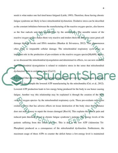 Chronic Fatigue Syndrome, Mitochondrial Dysregulation, and Oxidative Stress