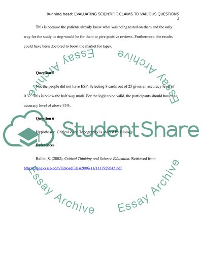 Evaluating Scientific Claims