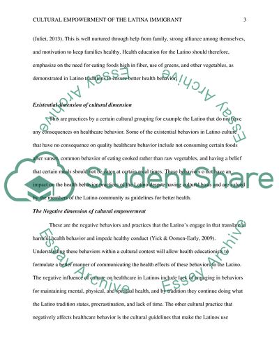 Cultural Empowerment of Latina Immigrant