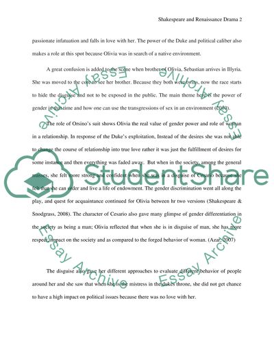 Shakespeare and Renaissance Drama