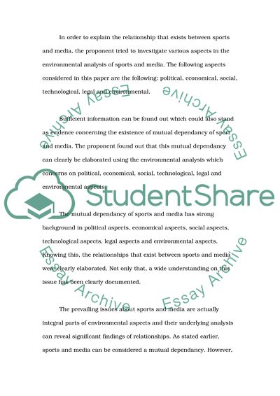 Sport and Media: A Mutual Dependancy