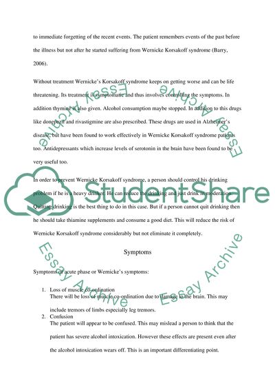 Suffering from Wernicke Korsakoff Syndrome