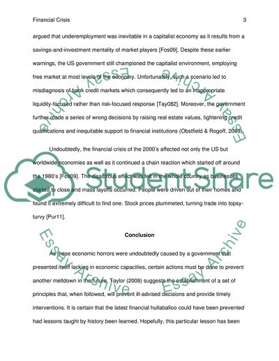 Economic crisis essay